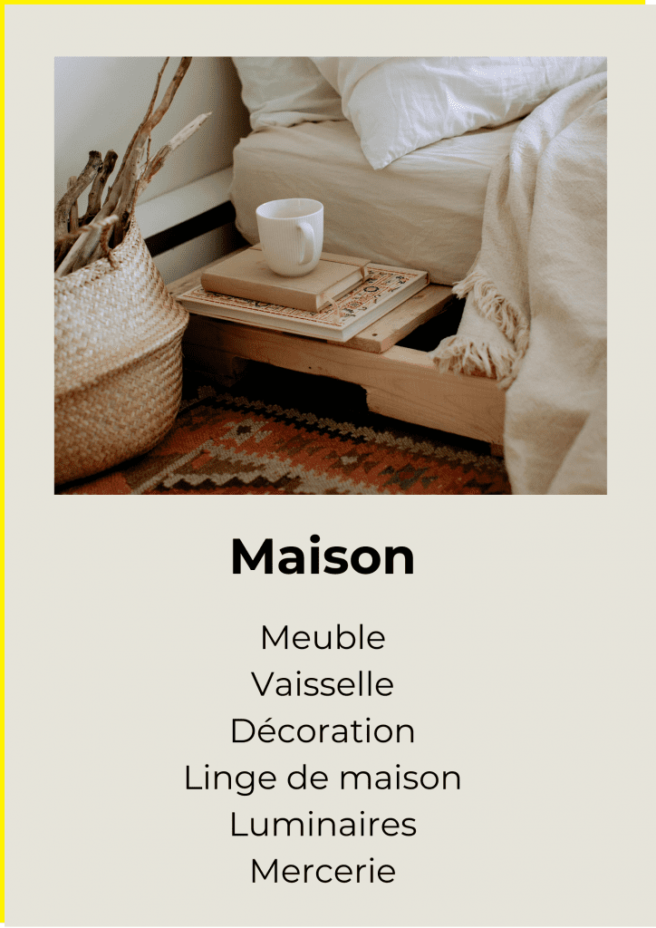 Maison Meuble Vaisselle Décoration Linge de maison Luminaires Mercerie
